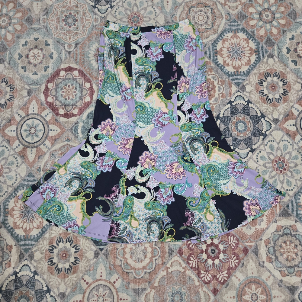 Cato Women's Pull On Floral Paisley Maxi Skirt 14/16W